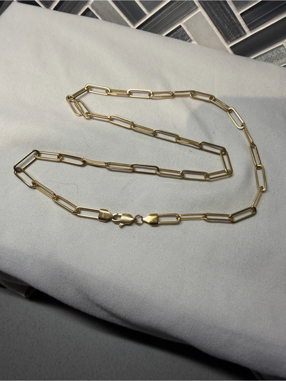 14kt Gold filled 22” Paperclip Link Necklace 10.75g 5.2mm
